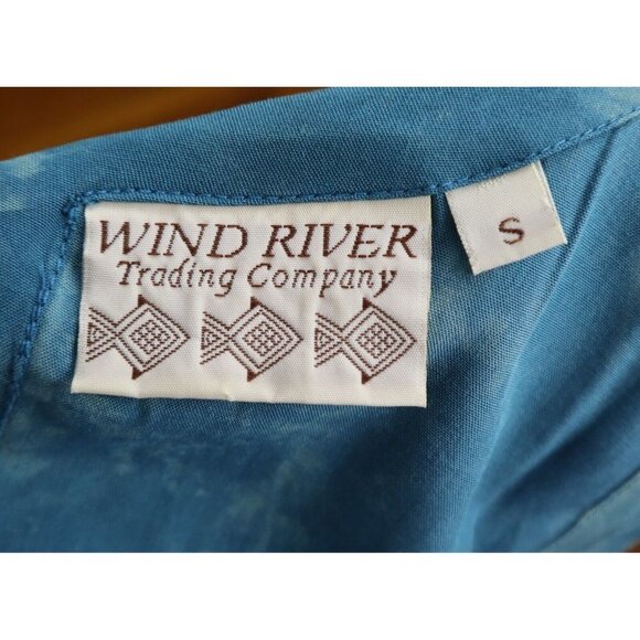 BLUE WRAP SKIRT W/ TANK TOP - SEA HORSE - BATIK - WIND RIVER TRADING CO - SIZE S - Picture 7 of 7